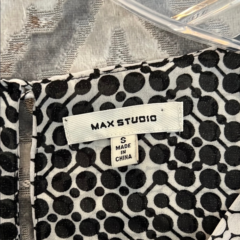 Max Studio Asymmetrical Black and White Tank Top - Picture 3 of 5